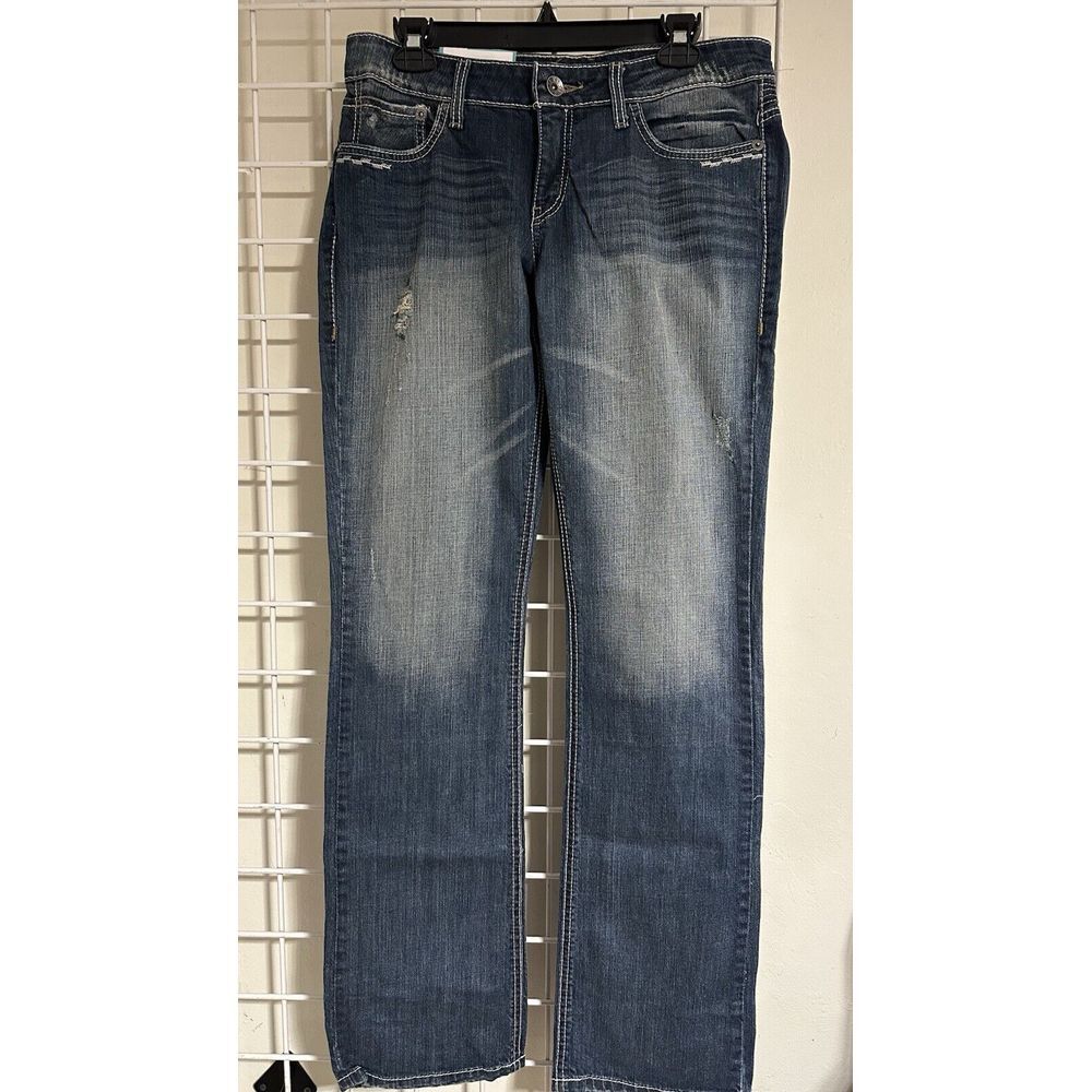 Cruel Denim Women's Mid Rise Distressed Abby Bootcut Denim Jeans Size‎ 29/7L New - Picture 2 of 9